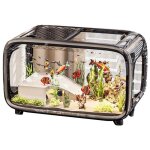 Aquarium - zestlz - avec pompe - 20l - pour poissons rouges poissons combattants - noir