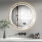 Aquawise miroir salle de bain 80?cm avec led loupe 3x antibu�e 3 couleurs gradateur tactile avec m�moire ...