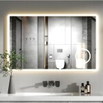 Aquawise miroir salle de bain led 100�60?cm loupe 3x �clairage temp�rature r�glable antibu�e gradateur ...