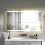Aquawise miroir salle de bain led 120�70?cm loupe 3x �clairage temp�rature r�glable antibu�e gradateur ...