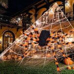 Araigne halloween decoration exterieur geante: 200 cm toile daraigne halloween