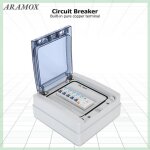 Aramox bo�te � fusibles de lunit� grand public disjoncteur �tanche 63a 30ma rcd + 4mcb 6a + 2 x16a + ...