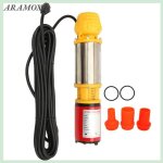Aramox pompe de puits profond solaire dc60v 550w 6m / h 22m en acier inoxydable sans balai pour famille ...