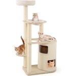Arbre  chats 151 cm multi - niveaux costway condo  2 tages poteaux et tapis de sisal pour griffer ...