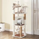 Arbre  chat de 155 cm griffoir hamac et tour descalade pour chat dintrieur stable robuste tissage en ...