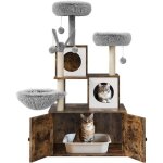 Arbre � chat avec cache - liti�re146cm grand tour descalade � chats2 grandes plateformes 2 armoires cach�es ...