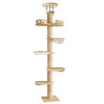 Arbre � chat g�ant - fianao - hauteur r�glable 295?315cm - 6 niveaux avec niche capsule spatiale et plates ...