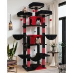 Arbre � chat - jozsi - arbre gothique 204 cm - 3 perchoirs - 2 niches - hamac & 2 paniers