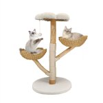 Arbre à chat hauteur 111 cm tour de jeu pour chats avec panier bois massif poteau griffoir en sisal niche ... Arbre à chat hauteur 111 cm tour de jeu pour chats avec panier bois massif poteau griffoir en sisal niche ...