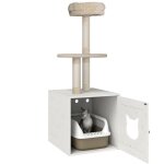 Arbre à chat avec maison de toilettes - pawhut - 2 - en - 1 - 129 cm - avec cache - litière poteaux à ... Arbre à chat avec maison de toilettes - pawhut - 2 - en - 1 - 129 cm - avec cache - litière poteaux à ...