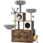 Arbre  chat avec maison de toilettestour de jeu moderne 2 - en - 1 niche pour chat de avec chache - ...