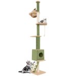 Arbre  chat du sol au plafond costway hauteur rglable 218 - 253cm tour pour chat  5 niveaux condo ...