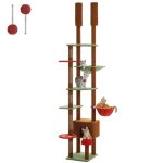 Arbre à chat de sol au plafond hauteur réglable 230cm - 252cm construction en bois robuste amt0249bn ... Arbre à chat de sol au plafond hauteur réglable 230cm - 252cm construction en bois robuste amt0249bn ...