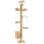 Arbre � chat du sol au plafond tour r�glable en hauteur 6 niveaux (295 - 310 cm) avec capsule spatiale ...