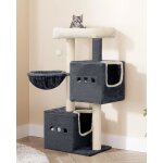 Arbre � chattour de jeux 98 cm meubles de maison pour chats avec 2 niches grande plate - forme sisal ...