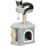 Arbre à chat - tour de jeux pour chats - pawhut - hauteur de 66 cm - poteaux à griffer en jute lit maison ... Arbre à chat - tour de jeux pour chats - pawhut - hauteur de 66 cm - poteaux à griffer en jute lit maison ...