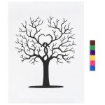 Arbre � empreintes digitales bricolage signature dinvit� livre de connexion toile peinture par empreintes ...