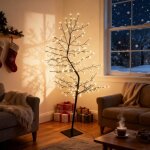 Arbre lumineux cclife 180cm led blanc froid avec fonction de mmoire ip44
