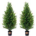 Arbre topiaire artificiel en cèdre - vevor - faux pins et cyprès à feuilles persistantes - ensemble de ... Arbre topiaire artificiel en cèdre - vevor - faux pins et cyprès à feuilles persistantes - ensemble de ...