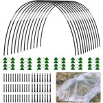 Arceau pour serre tunnel - cerceau - 30pcs - fibre de verre - r�sistant au gel - kit complet noir argent ...