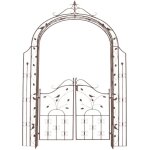 Arche de jardin - dcoshop26 - 235x100 cm - fer forg - marron vieilli - avec portillon
