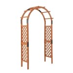 Arche de jardin en bois pour plantes grimpantes - costway - 132 x 455 x 235cm - d�coration de jardin ...