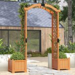 Arche de jardin en bois - relax4life - 2 bac à fleurs - trou de drainage - arbre en bois solide pour ... Arche de jardin en bois - relax4life - 2 bac à fleurs - trou de drainage - arbre en bois solide pour ...