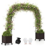 Arche de jardin - relax4life - 2 en 1 - 2 jardini�res sur�lev�es - 8 roues verrouillables - pour plantes ...