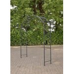 Arche de jardin - d�coshop26 - m�tal noir - largeur r�glable - support pour rosiers - design �l�gant