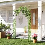 Arche de jardin arche � rosiers style fer forg� dim. 125l x 37l x 230h cm acier �poxy noir pour plantes ...