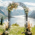 Arche de jardin - unho - 134x215 cm - fer forg - noir - anti - rouille
