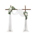 Accessoires pour arche de mariage - vevor - avec 2 bouquets de fleurs 1 rideau translucide - blanc