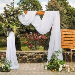 Arche mariage - voilage blanc - rideau en tulle - 160 x 600cm - pour arche de mariage pour décoration ... Arche mariage - voilage blanc - rideau en tulle - 160 x 600cm - pour arche de mariage pour décoration ...