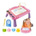 Ardoise magique - non spcifi - rose - 2 stylos - 4 tampons - outil de dessin