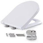 Arebos abattant de wc en duroplast avec syst�me dabaissement automatique - en forme de d - charge maximale ...