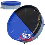 Arebos couverture de piscine ronde �420 cm b�che de piscine 2 en 1 en pe 200g / m�