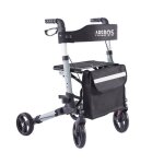 Arebos dambulateur noir 4 roues dambulateur pliable / rollator assise et dossier / max. 136 kg rglable ...