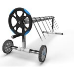 Arebos enrouleur de piscine mobile 3 - 57 m ? r�glable robuste inox / alu uv r�sistant facile � utiliser ...
