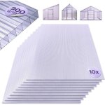 Arebos plaques alvolaires jeu de 10 121 x 605 cm plaques en polycarbonate de 6 mm dpaisseur rsistantes ...