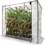 Arebos serre � tomates 200�77�170 cm serre de jardin en film plastique pe avec 2 fen�tres id�ale pour ...