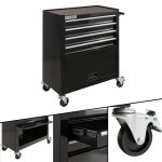 Arebos servantes datelier 4 compartiments + grand compartiment tiroirs sur roulements  billes 2 roulettes ...