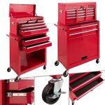 Arebos servante datelier  9 tiroirs chariot datelier chariot avec caisse  outils amovible freins darrt ...