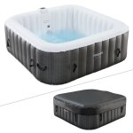 Arebos spa gonflable pour lintrieur et lextrieur pour 6 personnes 185x185cm 130 jets de massage 910 ...