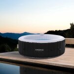 Arebos spa gonflable pour lintrieur et lextrieur 6 personnes 208 cm rond 130 jets de massage 1000 litres ...