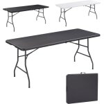 Arebos table de buffet pliante 182 x 74 x 74 cm 8 personnes poign�e de transport incluse anthracite