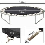 Arebos tapis de saut  257 pour trampolines  305 cm 165 mm ressorts 64 oeillets