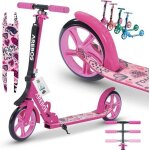 Arebos trottinette kickroller cityroller enfants adultes trottinette rose