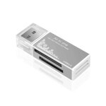 Argent adaptateur lecteur de carte usb 4 en 1 pour memory stick pro duo micro sd t - flash m2 ms