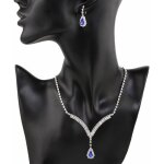 Argent rouge noir bleu collier boucles doreilles bijoux cadeaux ensemble pour marie maman pouse grand ...