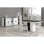 Ariane - ensemble s�jour table repas + buffet 4 portes eclairage led int�gr�